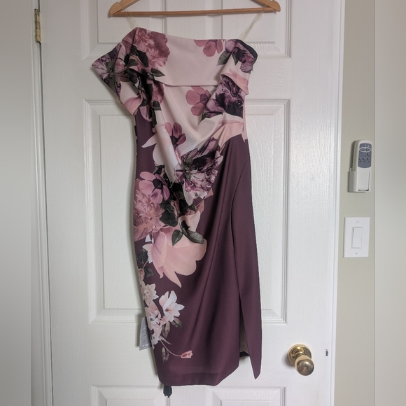 le chateau Dresses & Skirts - Le Chateau One Shoulder Floral Dress in Pink and Purple